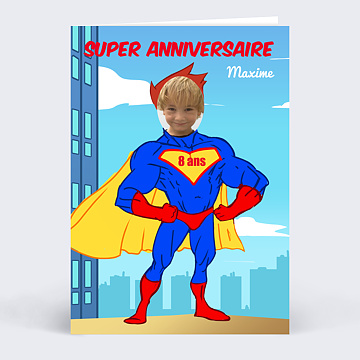 Carte Anniversaire enfant Superman Äge Modifiable