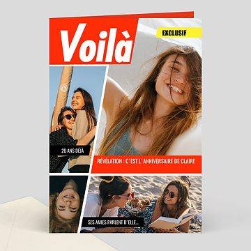Carte anniversaire adulte Voilà Magazine 
