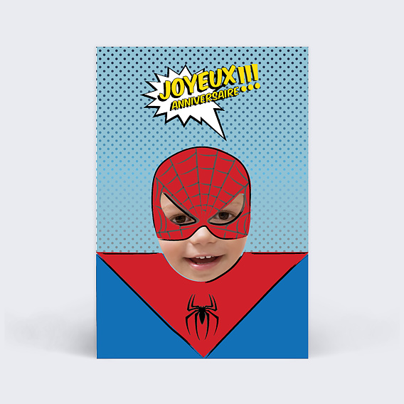 Carte Anniversaire enfant Spider Anniversaire