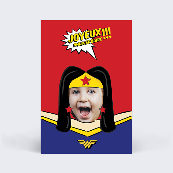 Carte anniversaire enfant Wonder Anniversaire