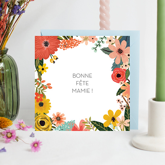 Carte fête des grands-mères Bouquet Printanier