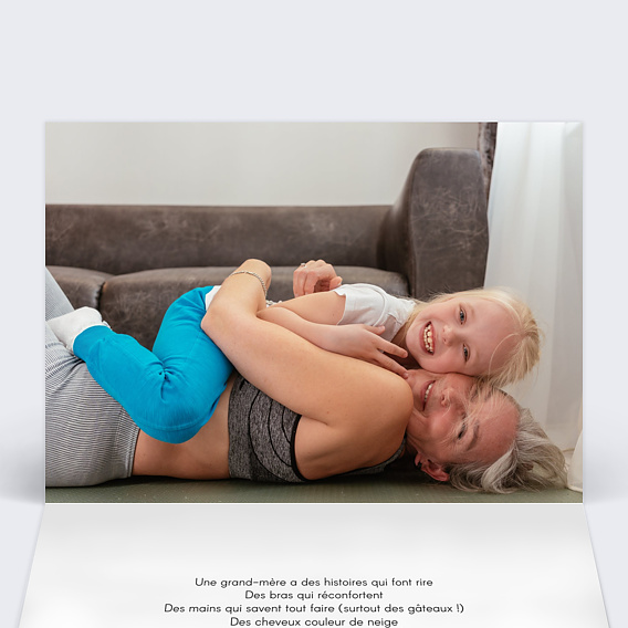 Carte fête des grands-mères Charme Classique Intérieur Gauche