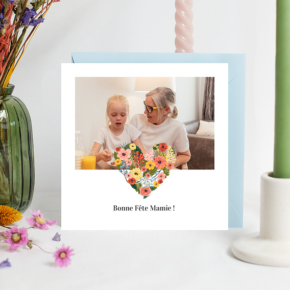 Carte fête des grands-mères Joli Coeur Après 1
