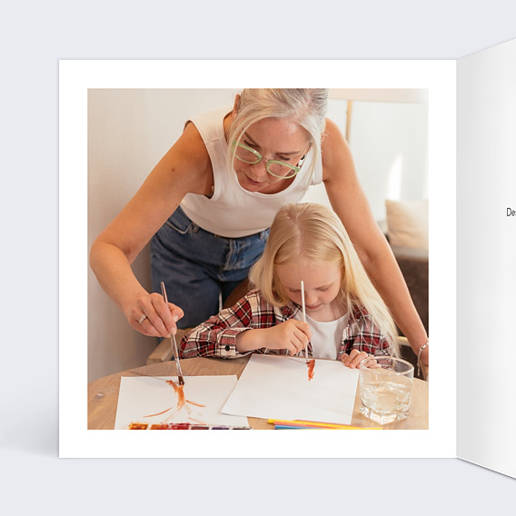 Carte fête des grands-mères Joli Coeur Intérieur Gauche