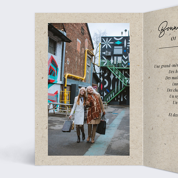 Carte fête des grands-mères Esprit Chiné II Intérieur Gauche