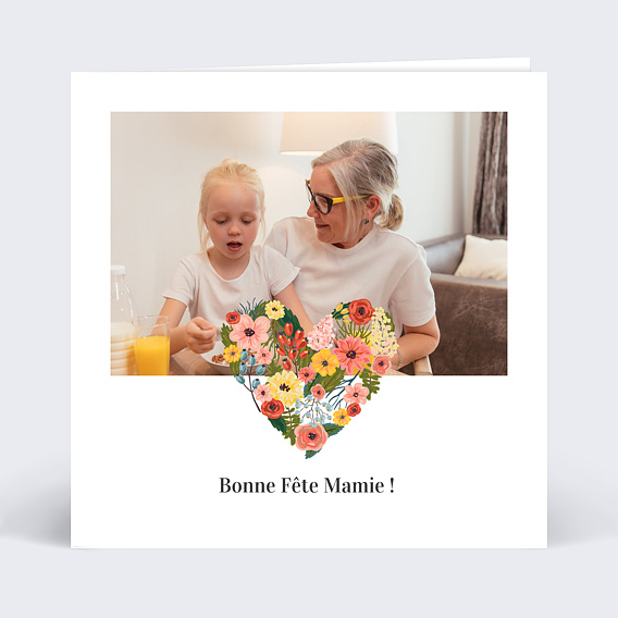 Carte fête des grands-mères Joli Coeur