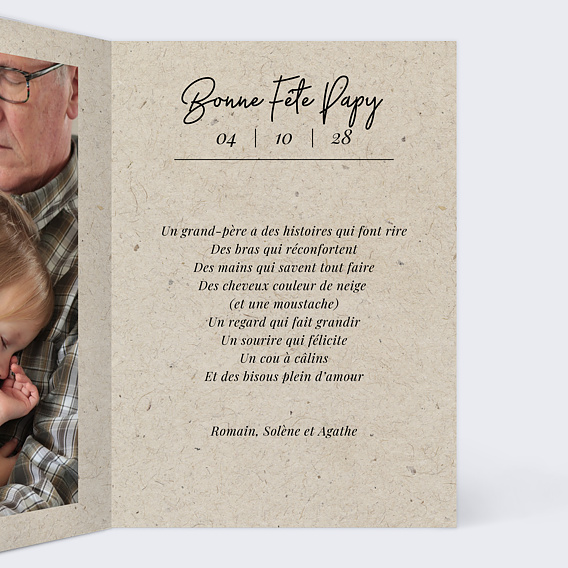 Carte fête des grands-pères Esprit Chiné II Intérieur Droit