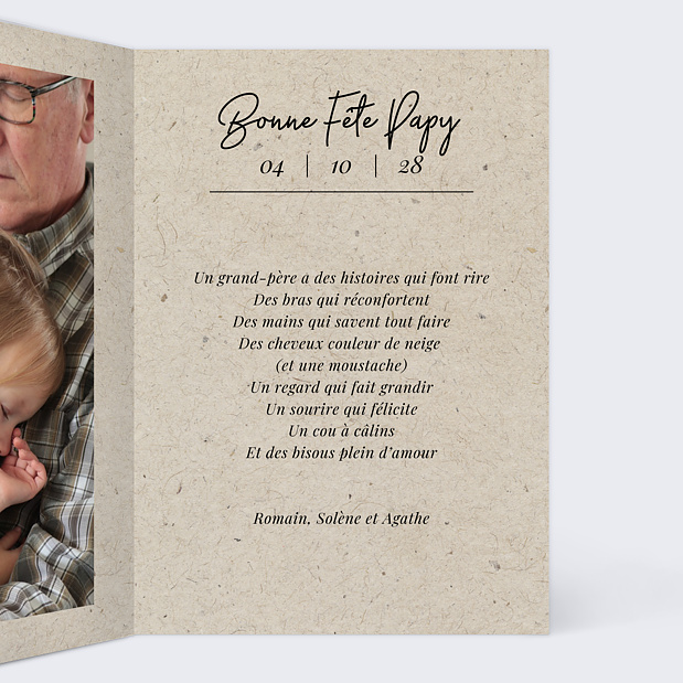 Carte Fête des Grands-Pères Esprit Chiné II Intérieur Droit