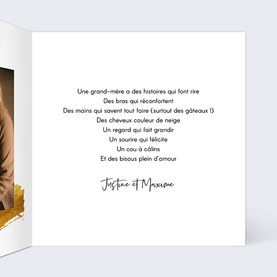 Carte fête des grands-mères Pinceau Intérieur Droit