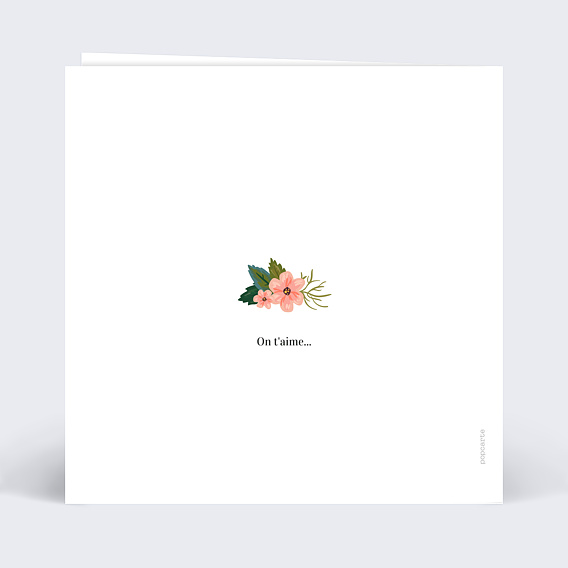 Carte fête des mères Joli Coeur Verso