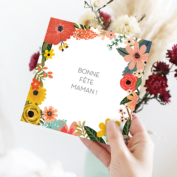 Carte fête des mères Bouquet Printanier