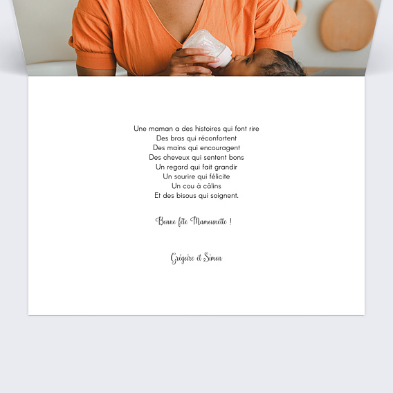 Carte fête des mères Charme Classique Intérieur Droit