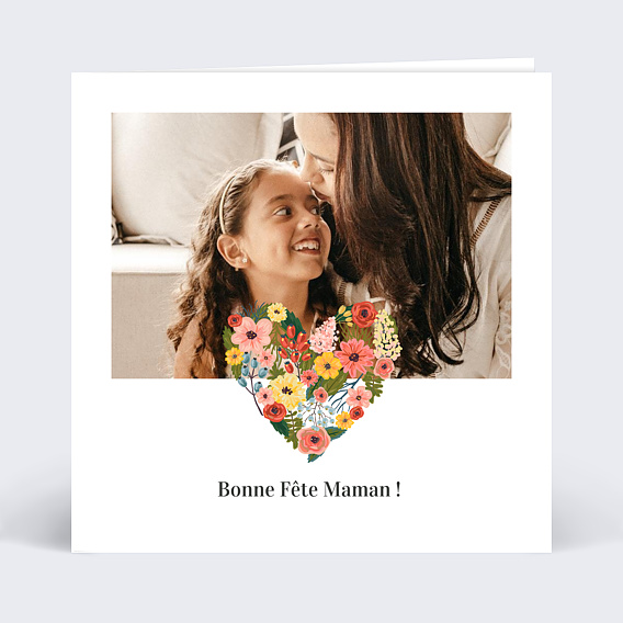 Carte fête des mères Joli Coeur Recto