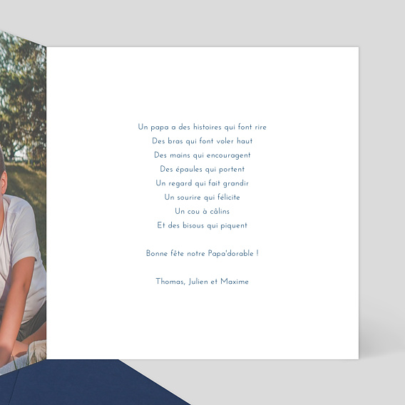 Carte fête des pères Chic Intérieur Droit