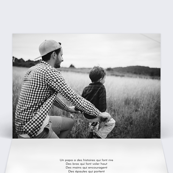 Carte fête des pères Charme Classique Intérieur Gauche