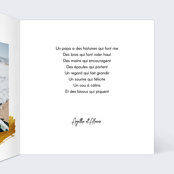 Carte fête des pères Pinceau Ocre Intérieur Droit