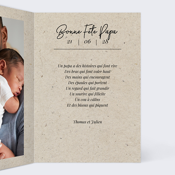 Carte fête des pères Esprit Chiné II Intérieur Droit