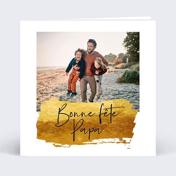Carte fête des pères Pinceau Ocre Recto