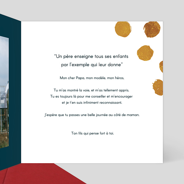 Carte Fête des Pères Graphique Chic Intérieur Droit