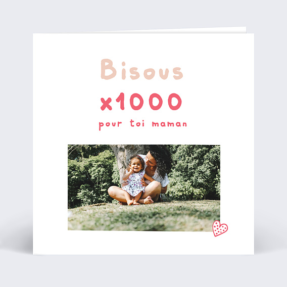 Carte fête des mères Bisous