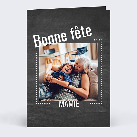 Carte fête des grands-mères Cadre Ardoise