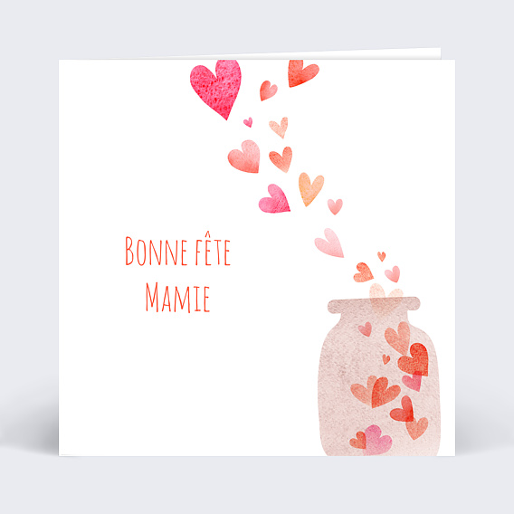 Carte fête des grands-mères Envolée de cœurs