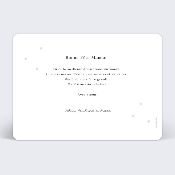 Carte fête des mères Pois ocres Verso