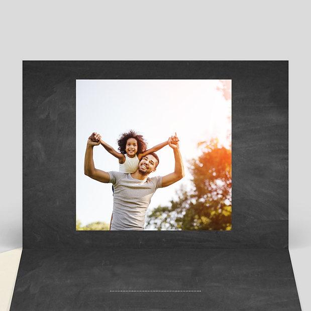 Carte Fête des Pères Photomaton Ardoise Intérieur Gauche