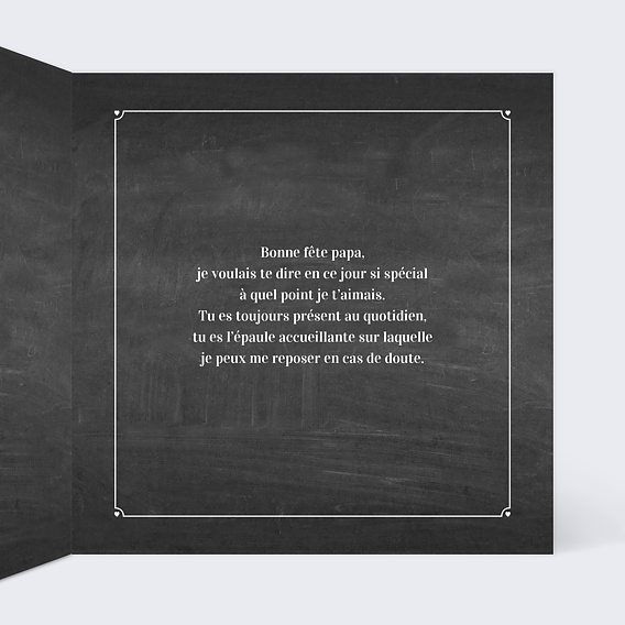 Carte fête des pères Touche d'Ardoise Intérieur Droit