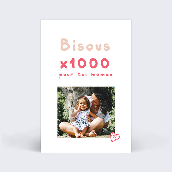 Carte fête des mères Bisous