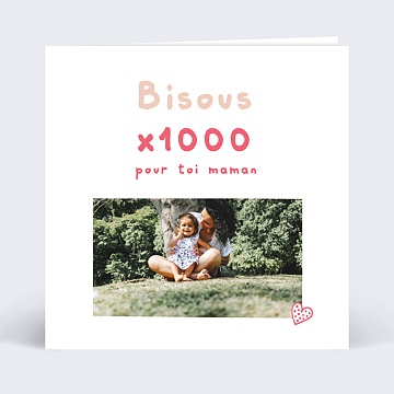 Carte virtuelle fête des mères Bisous