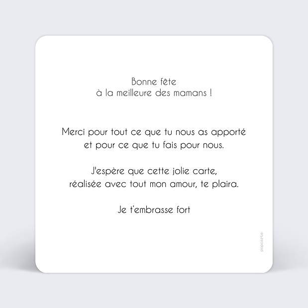 Carte fête des mères pola Verso