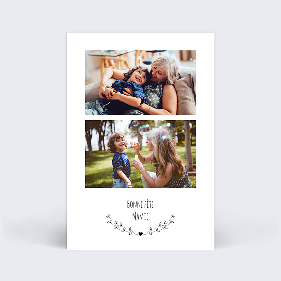 Carte fête des grands-mères Cœur Bucolique