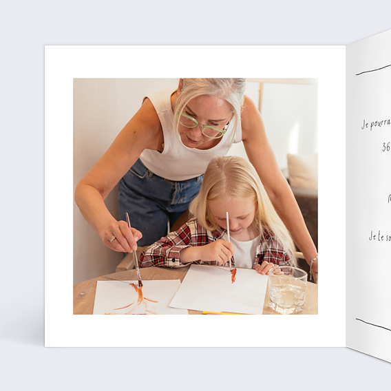 Carte fête des grands-mères Crayon Intérieur Gauche