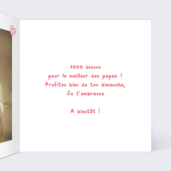 Carte fête des pères 1000 Bisous Intérieur Droit