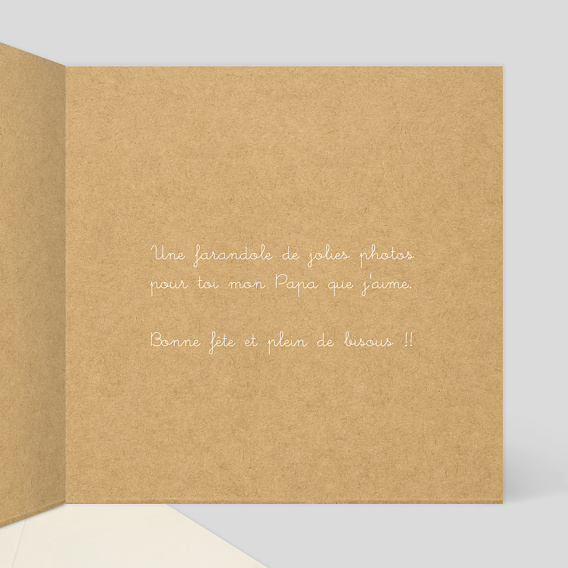 Carte fête des pères Corde à Linge Fête Papa Intérieur Droit