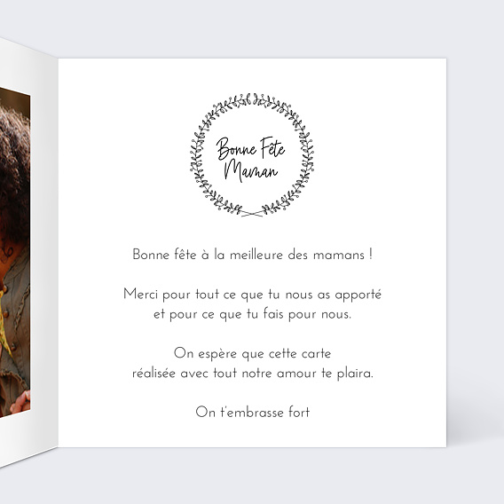 Carte fête des mères Couronne Intérieur Droit