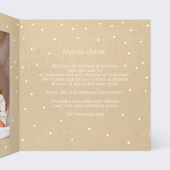 Carte fête des grands-mères Plumetis Intérieur Droit