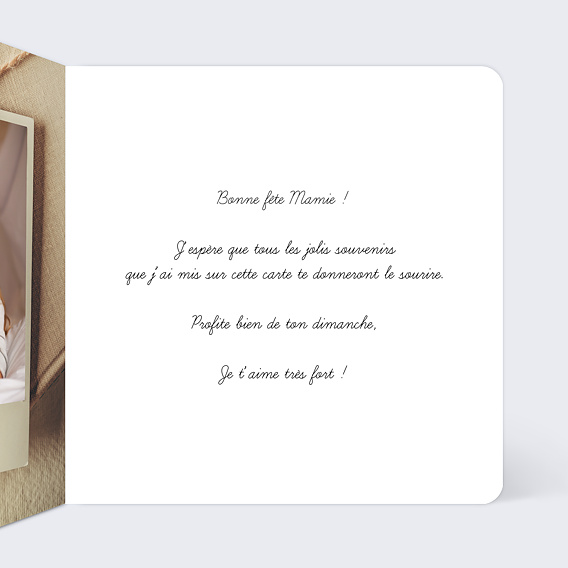 Carte fête des grands-mères Summer Polaroïd Intérieur Droit