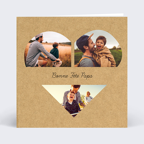 Carte fête des pères Coeur Recto