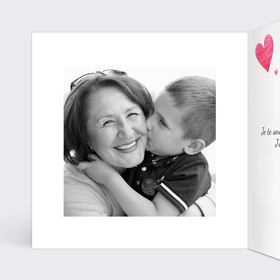 Carte fête des grands-mères Envolée de Cœurs Intérieur Gauche