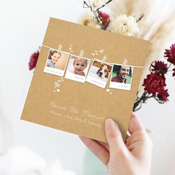 Carte fête des mères Corde à Linge Après 1