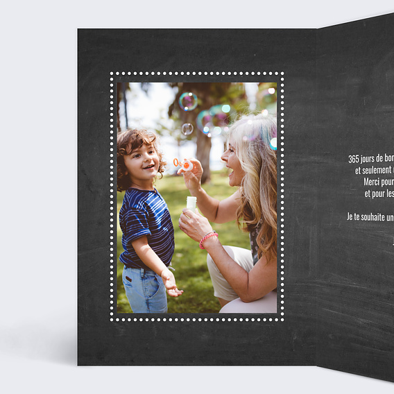 Carte fête des grands-mères Cadre Ardoise Intérieur Gauche