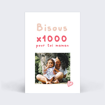Carte virtuelle fête des mères Bisous