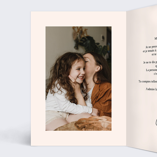 Carte Fête des Mères Bonne Fête Ruban Intérieur Gauche