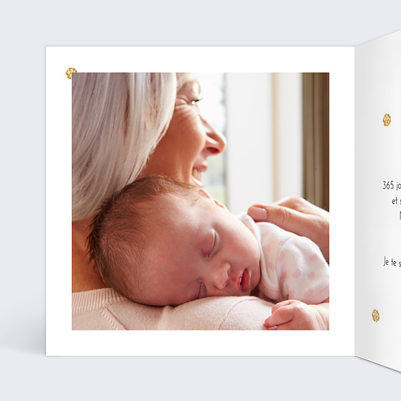 Carte fête des grands-mères Golden Dots Intérieur Gauche