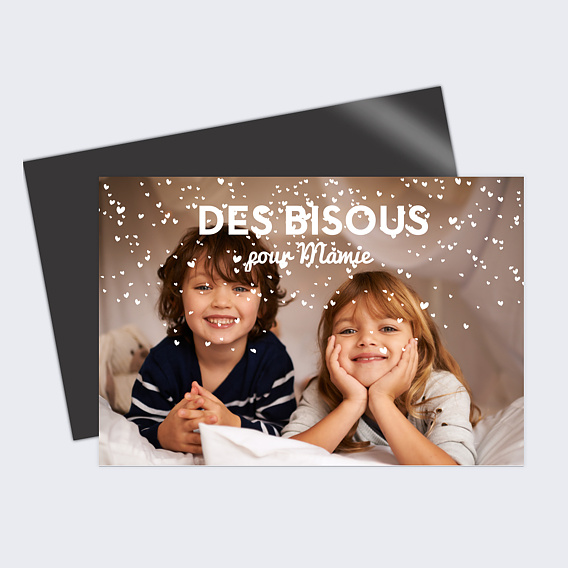 Carte fête des grands-mères Fête Mamie Pluie Coeurs