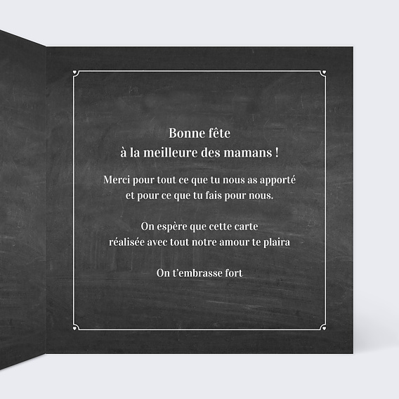Carte fête des mères Pastille Ardoise Intérieur Droit