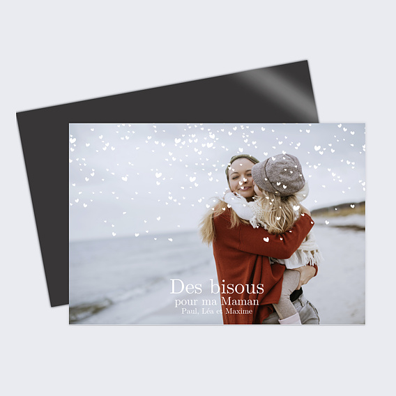 Carte fête des mères Pluie de Coeurs