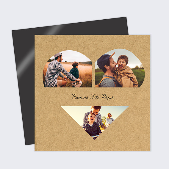 Carte fête des pères Coeur